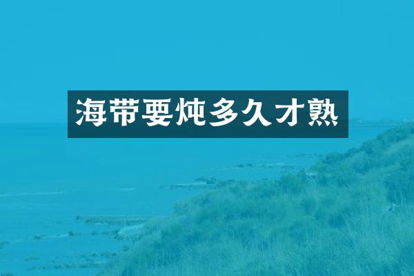 海带要炖多久才熟
