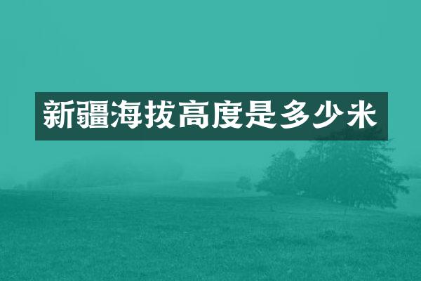 新疆海拔高度是多少米