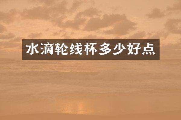 水滴轮线杯多少好点