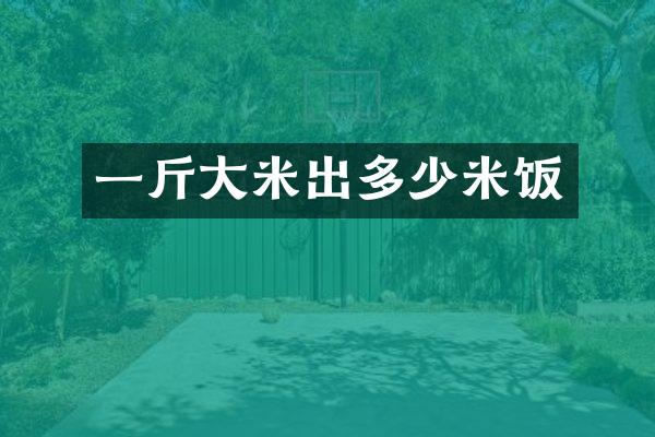 一斤大米出多少米饭