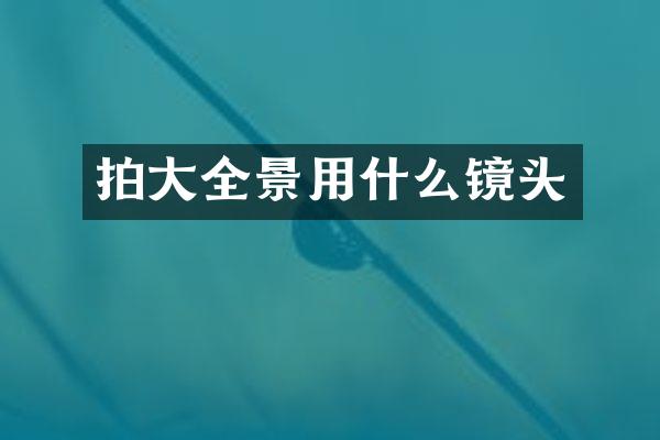 拍大全景用什么镜头