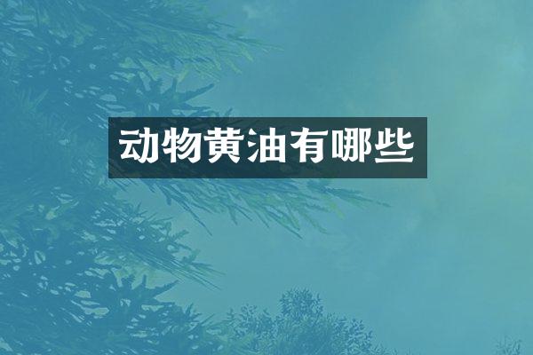 动物黄油有哪些