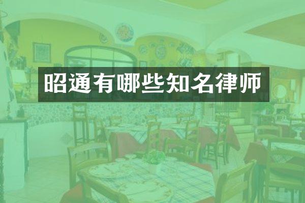 昭通有哪些知名律师