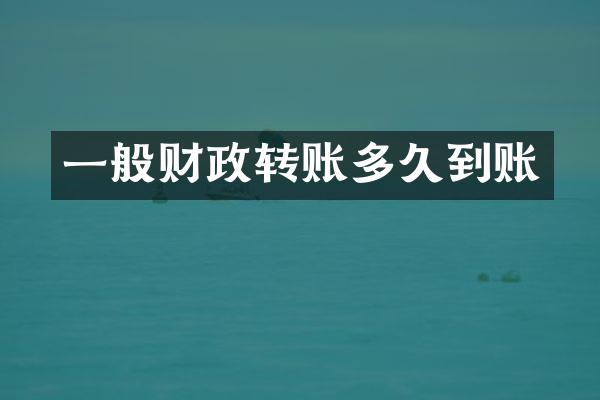 一般财政转账多久到账