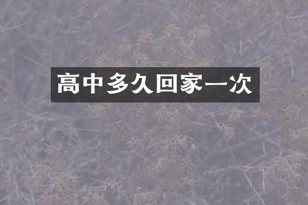 高中多久回家一次