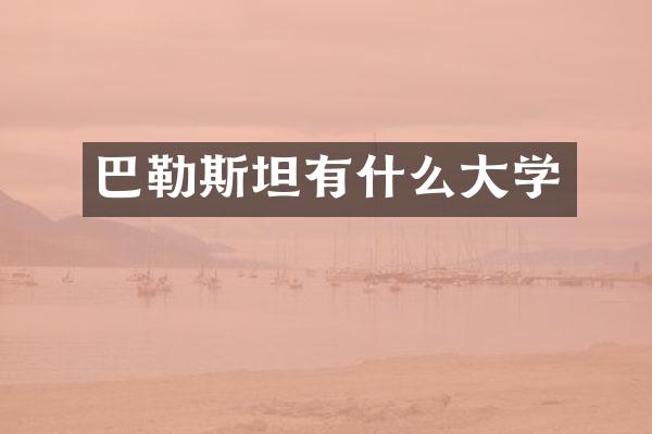 巴勒斯坦有什么大学
