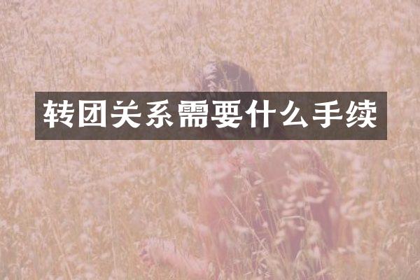 转团关系需要什么手续