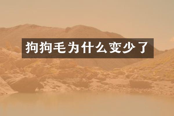 狗狗毛为什么变少了