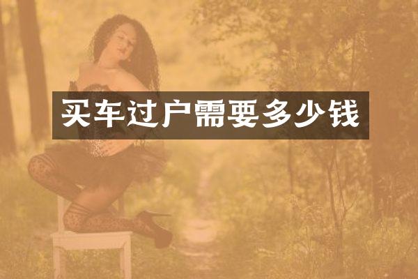 买车过户需要多少钱