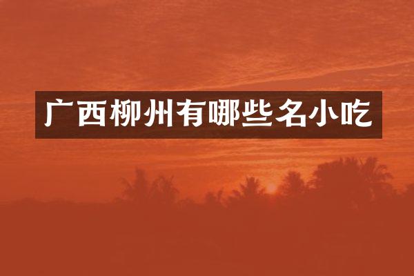广西柳州有哪些名小吃