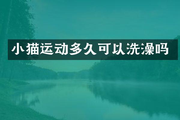 小猫运动多久可以洗澡吗