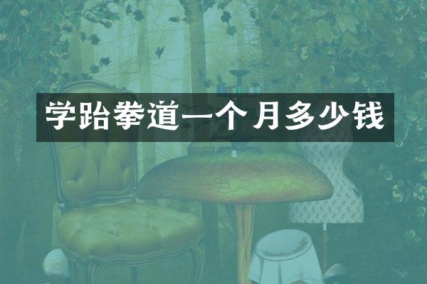 学跆拳道一个月多少钱