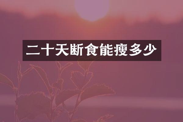 二十天断食能瘦多少