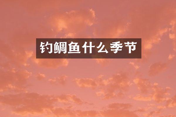 钓鲷鱼什么季节