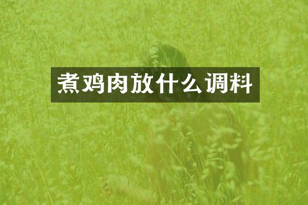 煮鸡肉放什么调料