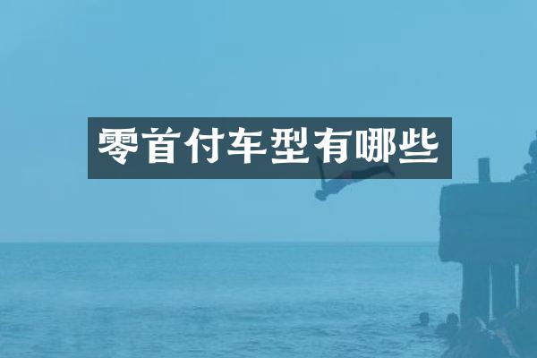 零首付车型有哪些