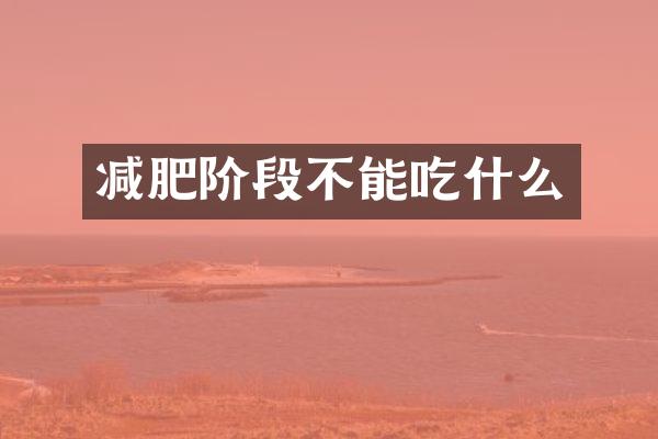 减肥阶段不能吃什么