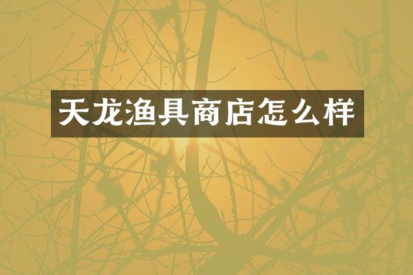 天龙渔具商店怎么样