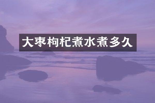 大枣枸杞煮水煮多久