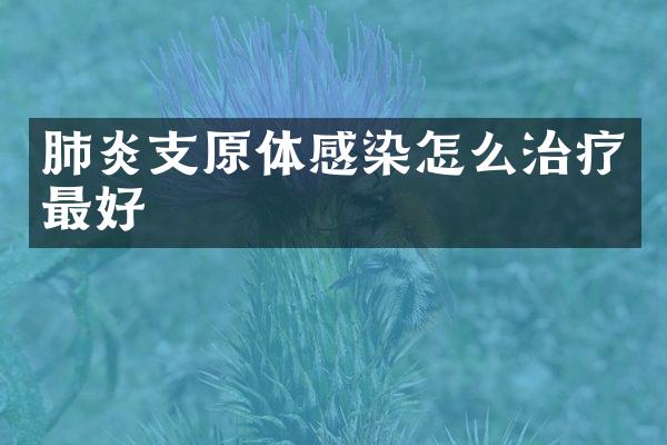 肺炎支原体感染怎么治疗最好