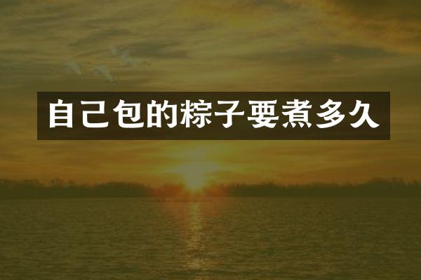 自己包的粽子要煮多久