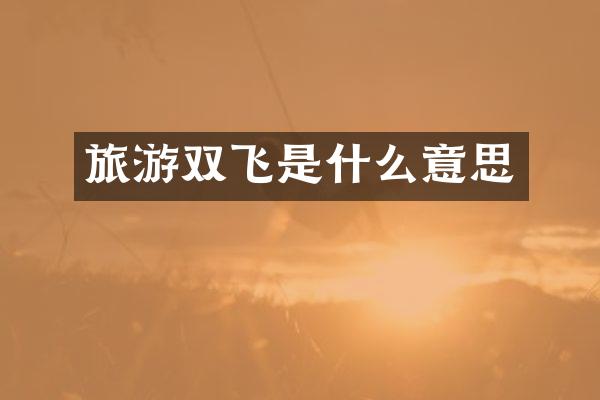 旅游双飞是什么意思