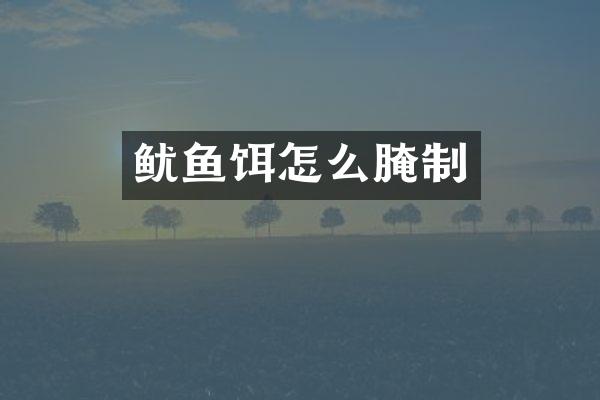 鱿鱼饵怎么腌制