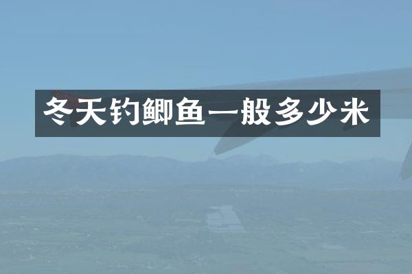 冬天钓鲫鱼一般多少米