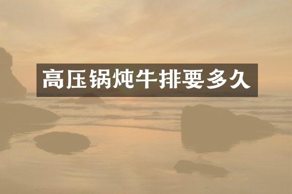 高压锅炖牛排要多久