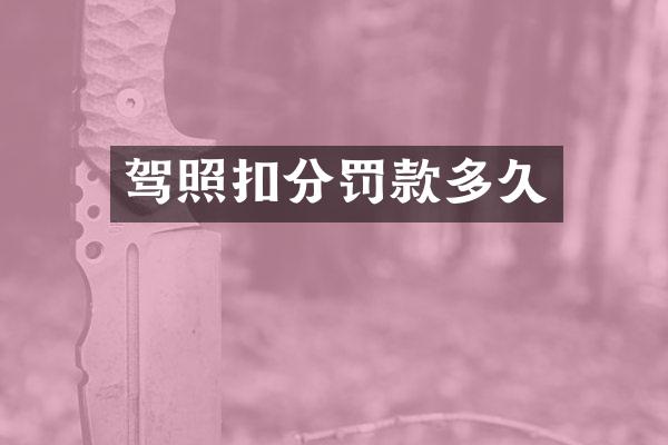 驾照扣分罚款多久