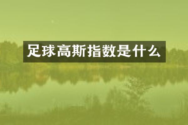 足球高斯指数是什么