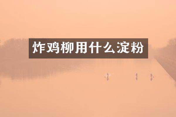 炸鸡柳用什么淀粉