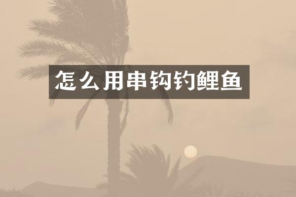 怎么用串钩钓鲤鱼