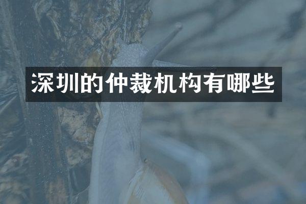 深圳的仲裁机构有哪些