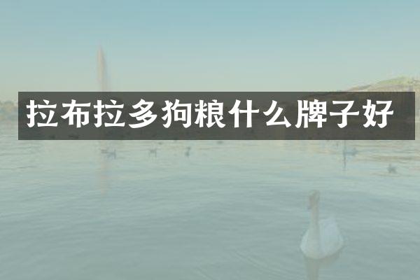 拉布拉多狗粮什么牌子好