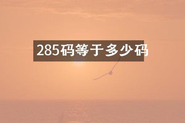 285码等于多少码