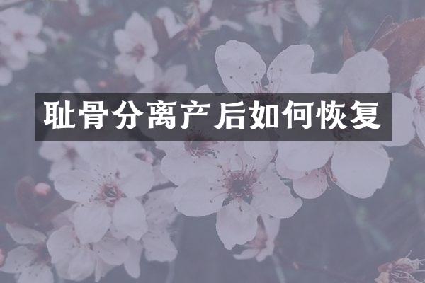 耻骨分离产后如何恢复