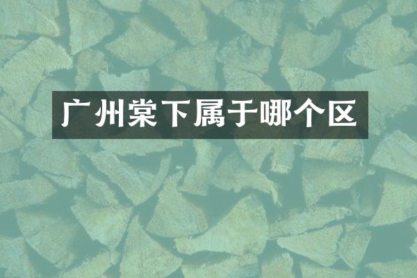 广州棠下属于哪个区