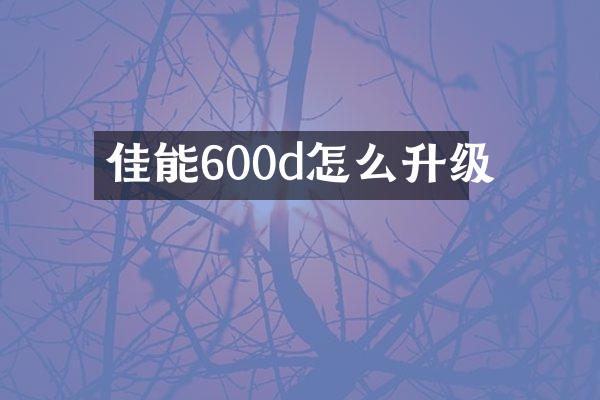 佳能600d怎么升级