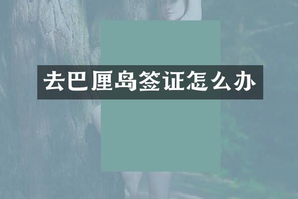 去巴厘岛签证怎么办