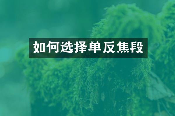 如何选择单反焦段