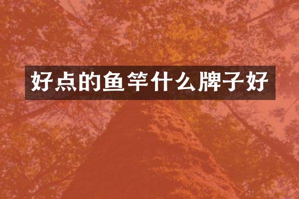 好点的鱼竿什么牌子好