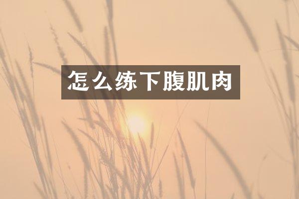 怎么练下腹肌肉