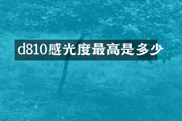 d810感光度最高是多少