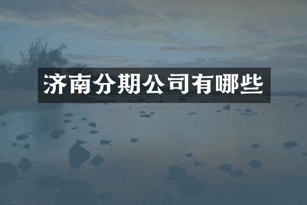 济南分期公司有哪些