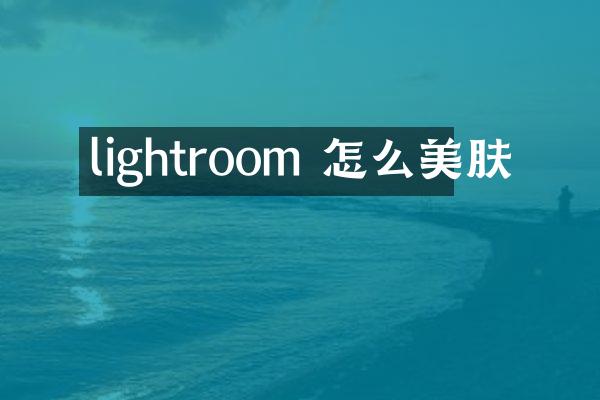 lightroom 怎么美肤