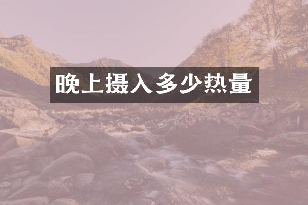 晚上摄入多少热量