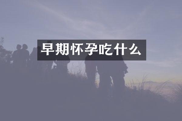 早期怀孕吃什么