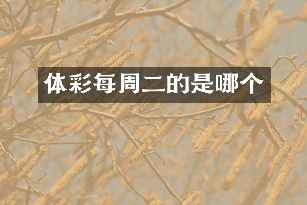 体彩每周二的是哪个