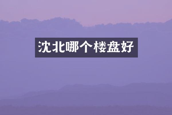 沈北哪个楼盘好